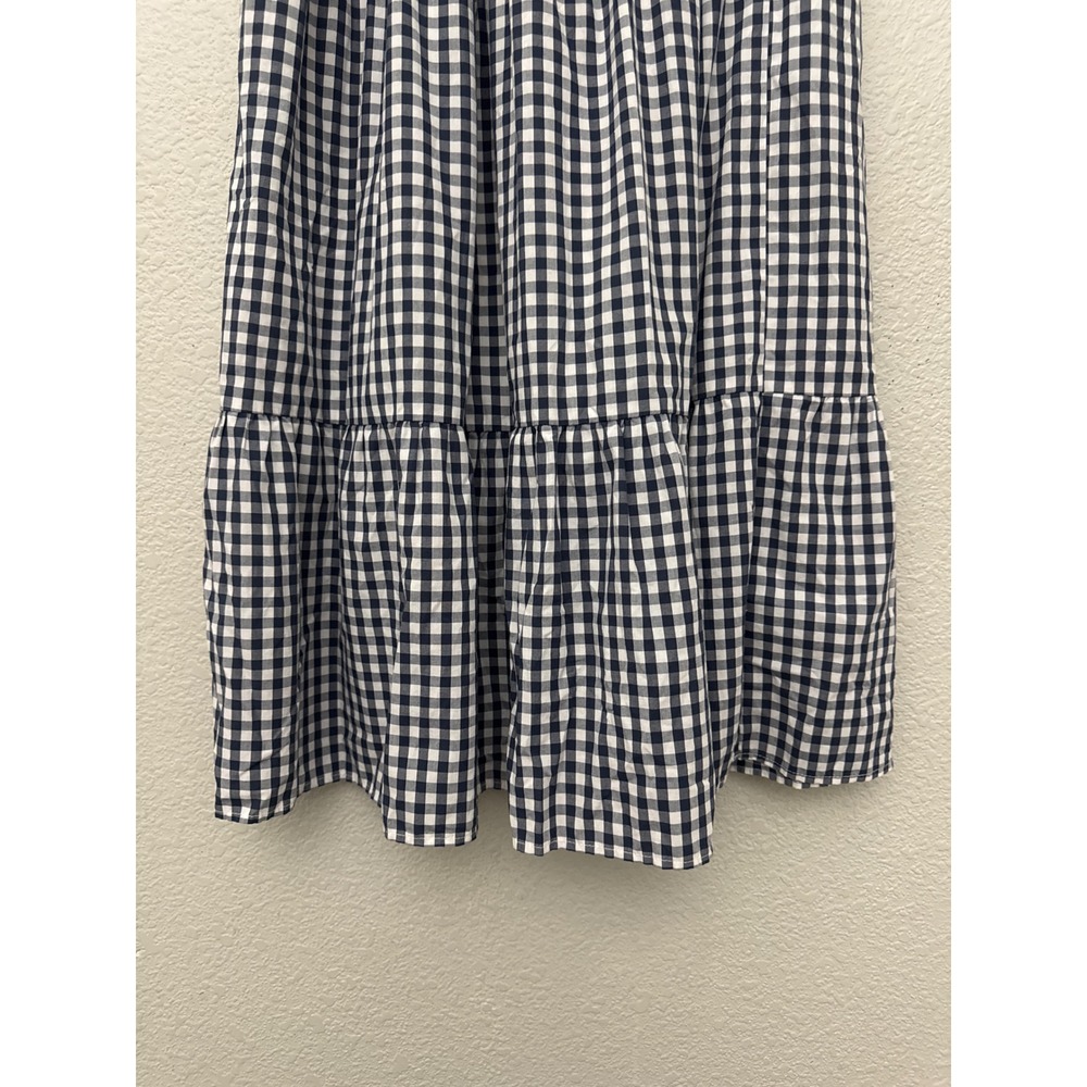 Abercrombie & Fitch Blue White Gingham Tiered Midi Skirt Boho Cottagecore XS - Picture 7 of 11